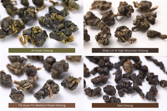 Taiwanese Tea - Mini Sampler 1: Jin Xuan Oolong, Shan Lin Xi High Mountain Oolong, Tie Guan Yin Oolong, Red Oolong